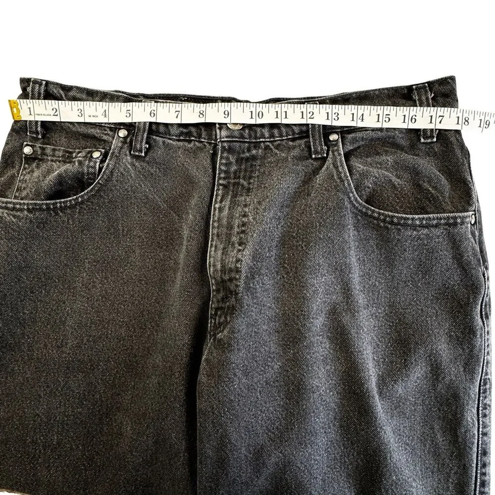 VTG 90s Y2K Levis 545 Baggy Jeans Mens 38 x 34 Black Loose Fit Orange Tab